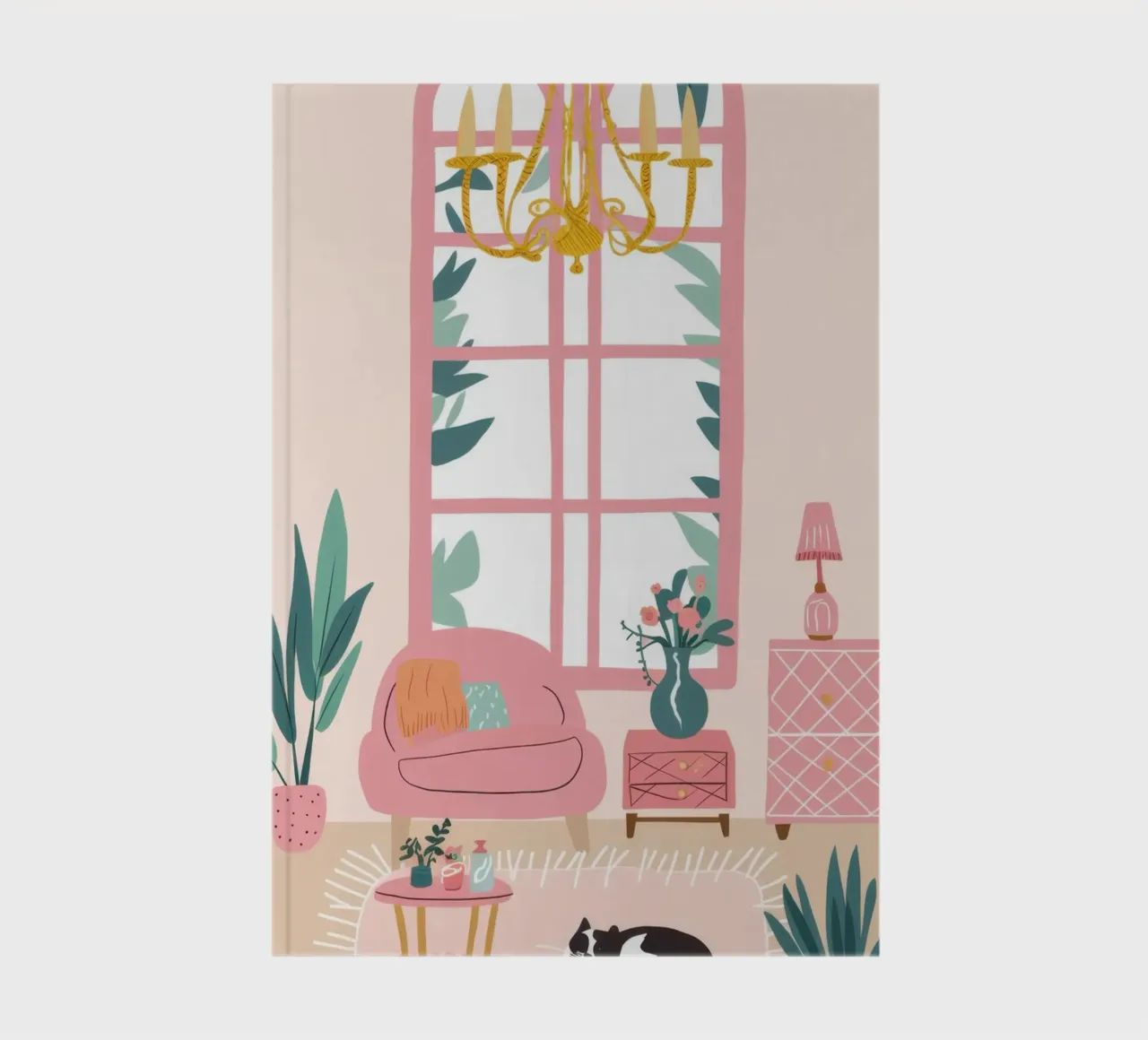 Arched Window Cat Nap notebook by Marigold Tiga