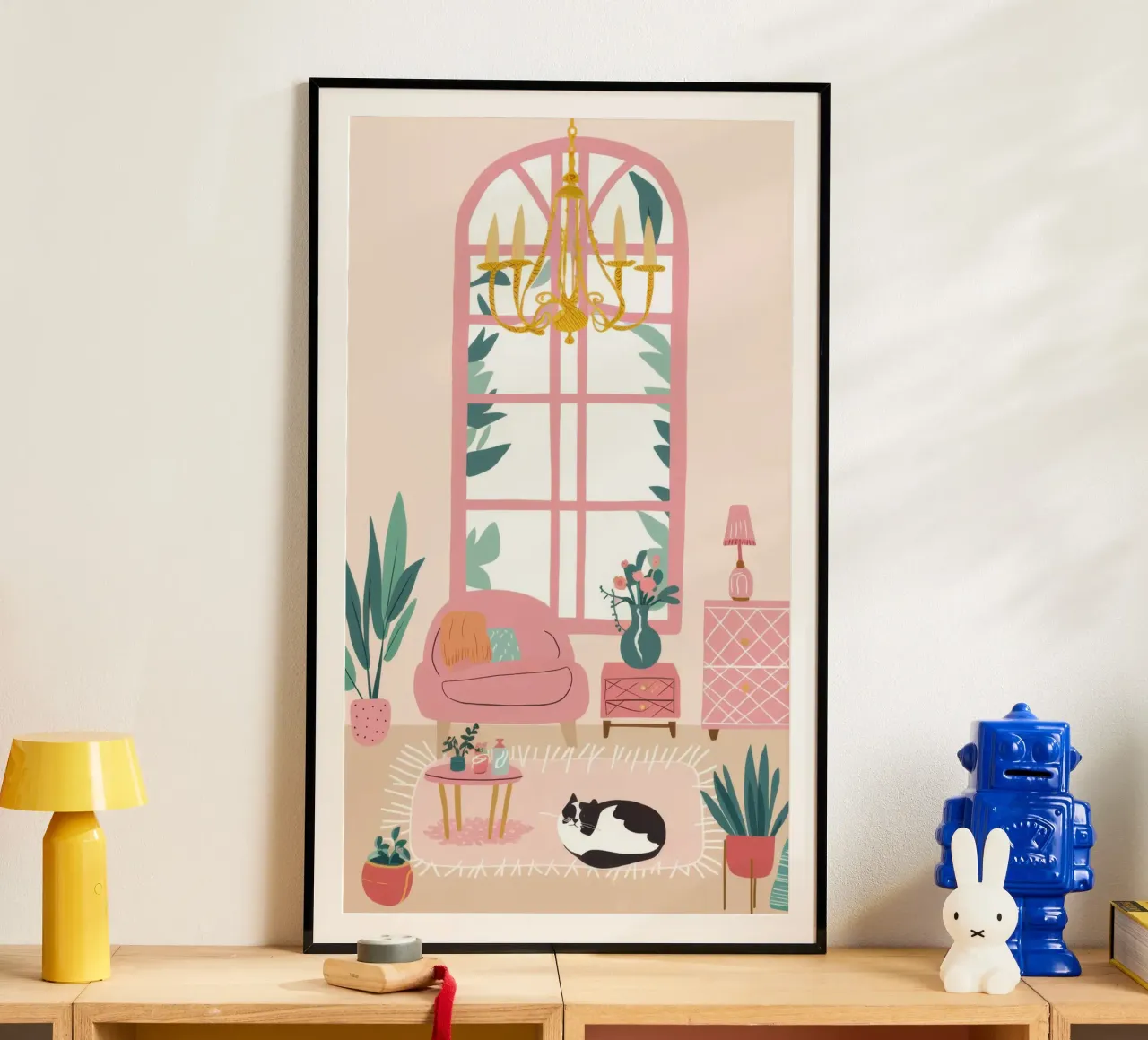 Arched Window Cat Nap poster by Marigold Tiga