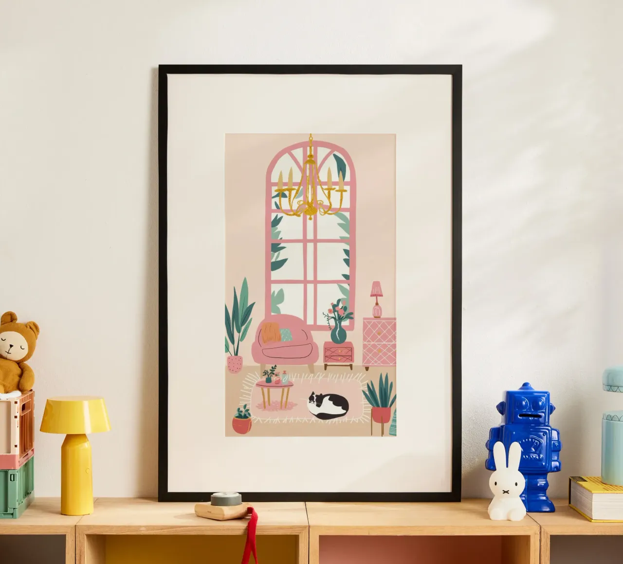 Arched Window Cat Nap poster by Marigold Tiga