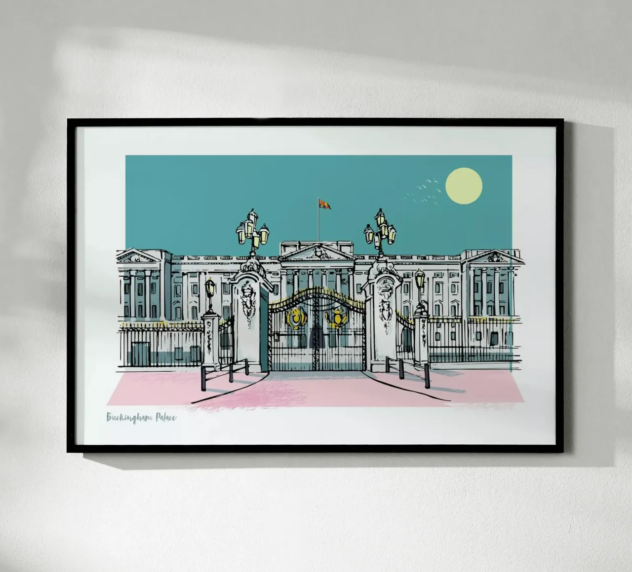 London Buckingham Palace poster con telaio in plastica da Rocket68
