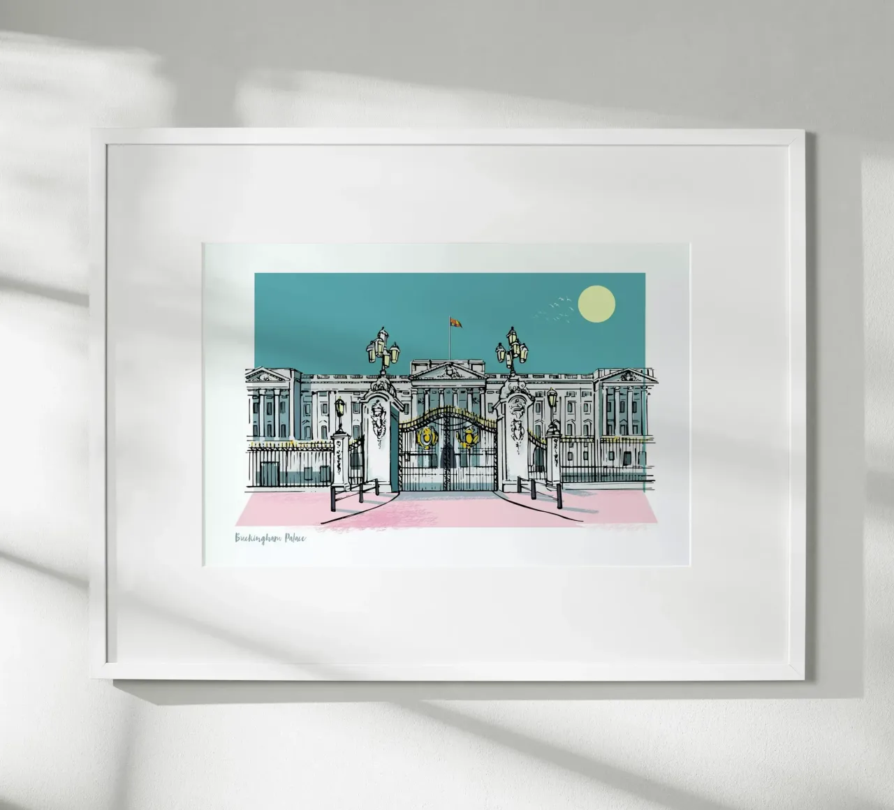 London Buckingham Palace poster con telaio in plastica da Rocket68