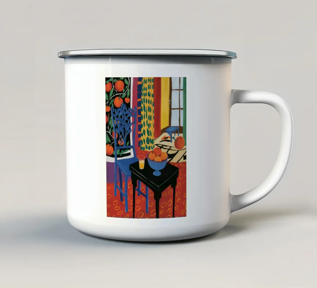 Tavolo nero Orange Grove tazza in smalto da Stone Decade