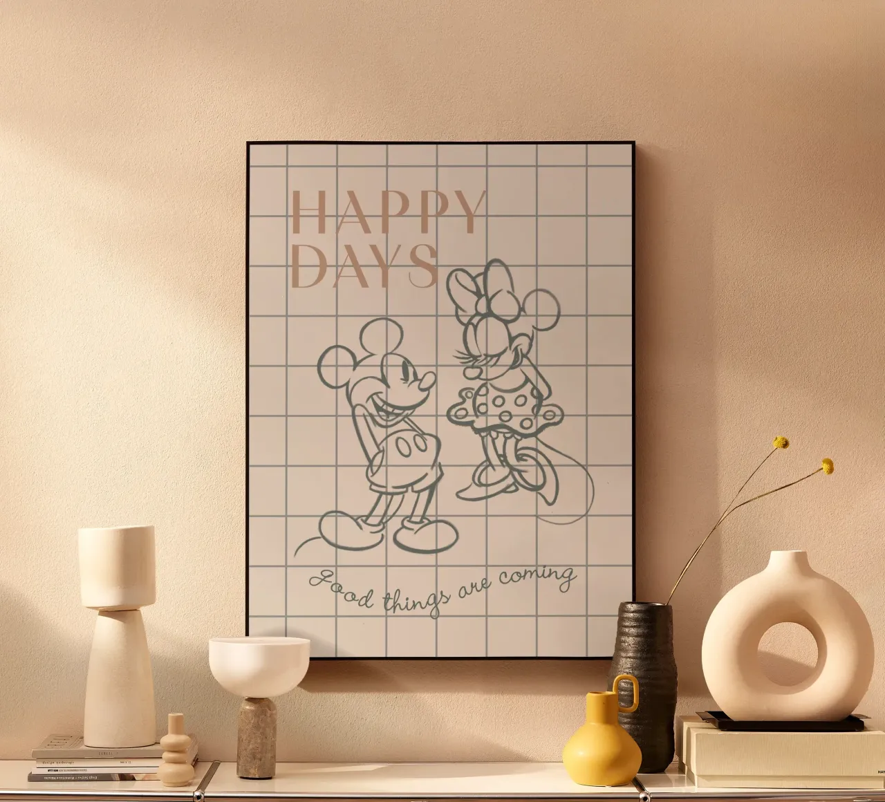 Happy Days - Minnie & Mickey alluminio dibond da Mickey Mouse