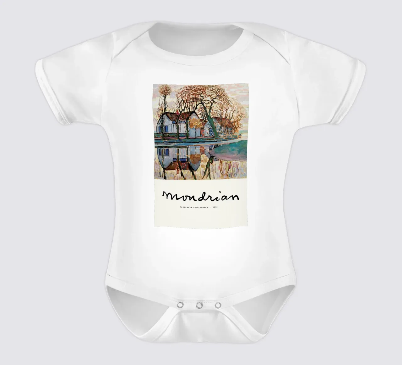 Mondrian – Signed Farm body neonato maniche corte da Vintage by JUNIQE