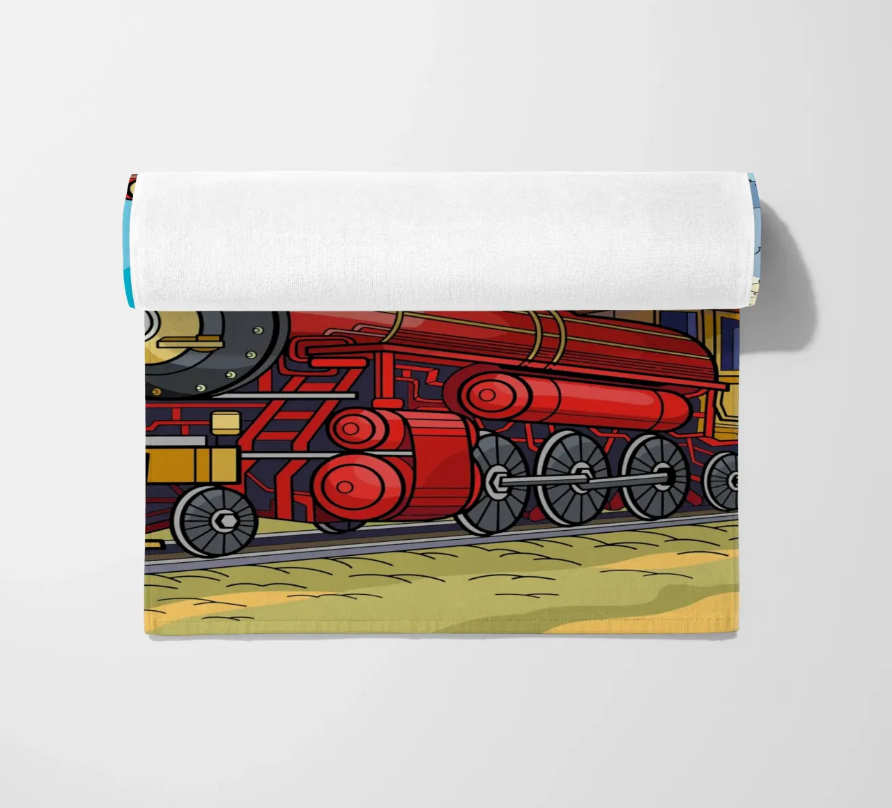 Treno d'epoca sui binari telo mare da Fanya Art