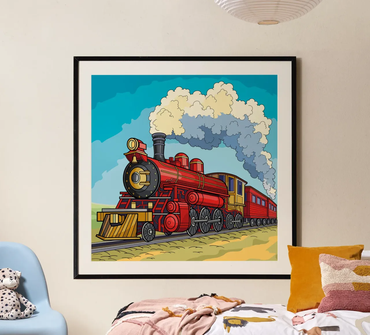 Treno d'epoca sui binari carta hahnemühle da Fanya Art