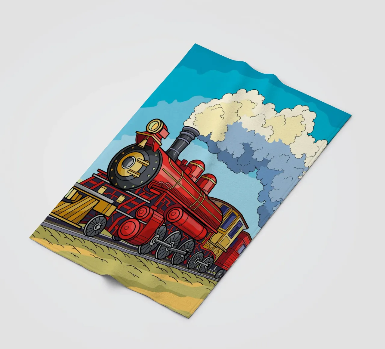 Treno d'epoca sui binari coperta in pile da Fanya Art