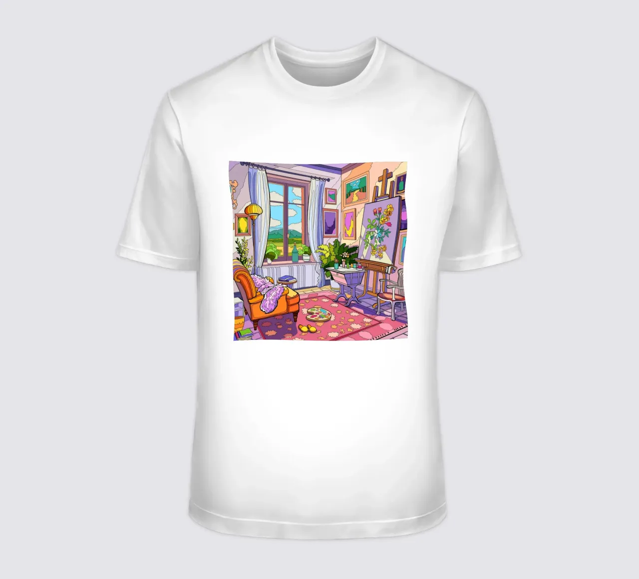 Camera con vista t-shirt da Fanya Art