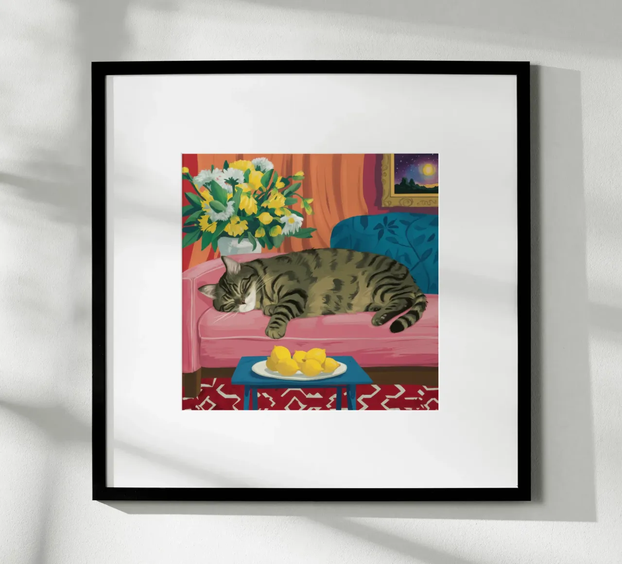 Gemusterte Strumpfhose Wein Poster von Marigold Tiga