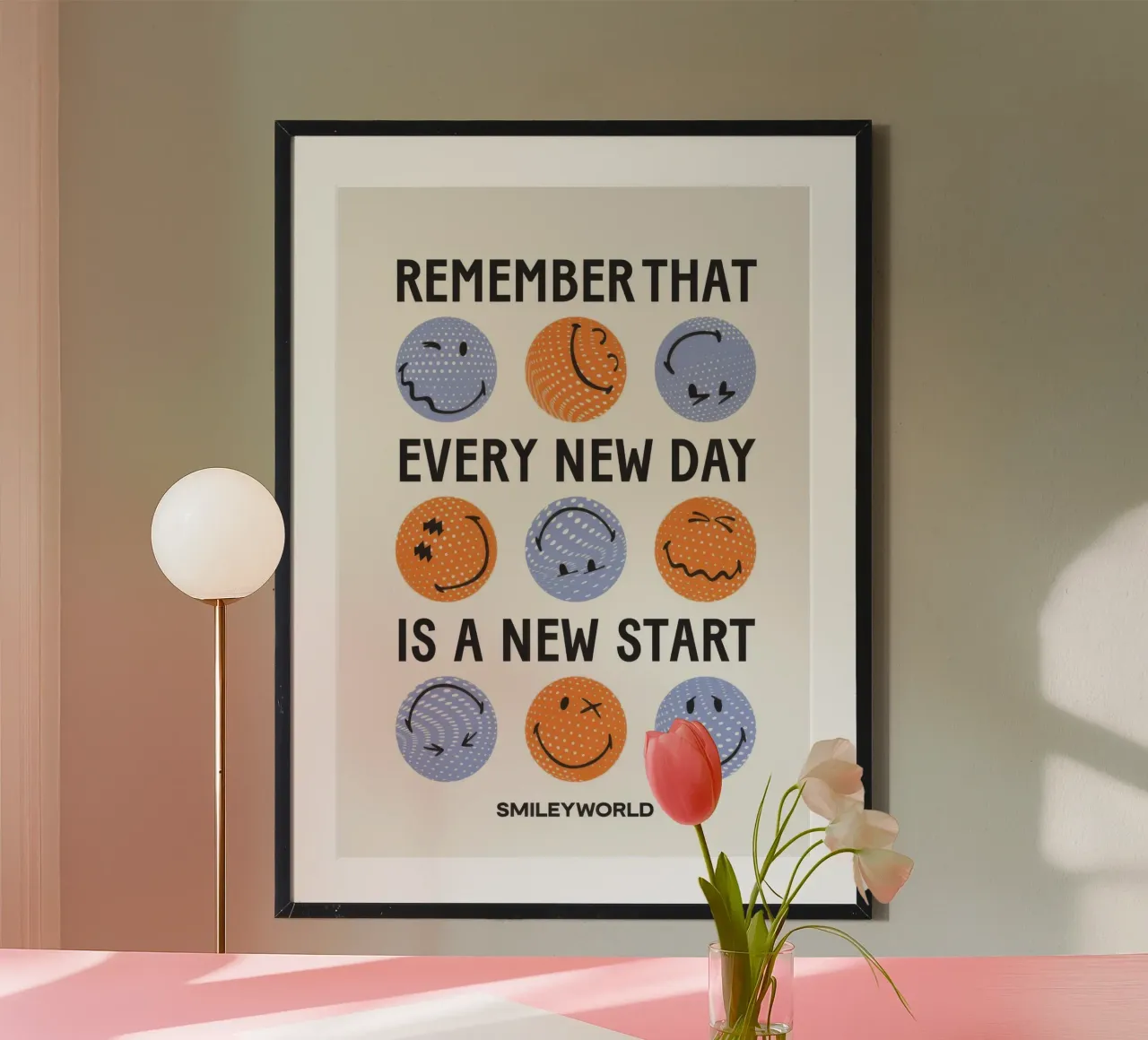 Un nuovo inizio poster con telaio in legno da KIds Idea