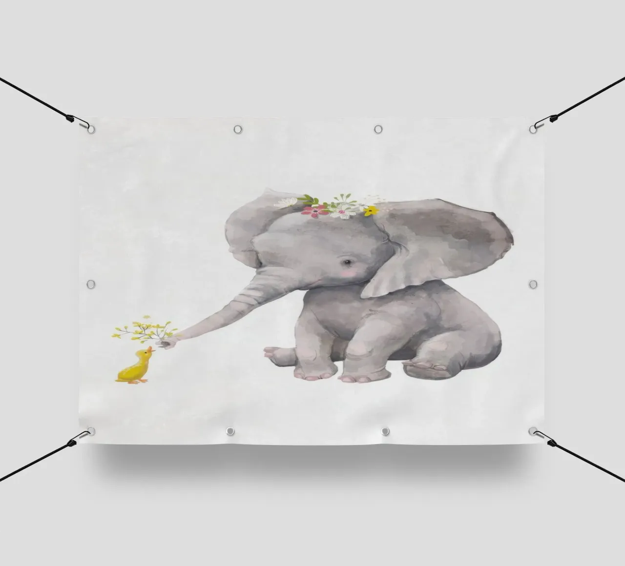Elefante e anatra telo in pvc da KIds Idea