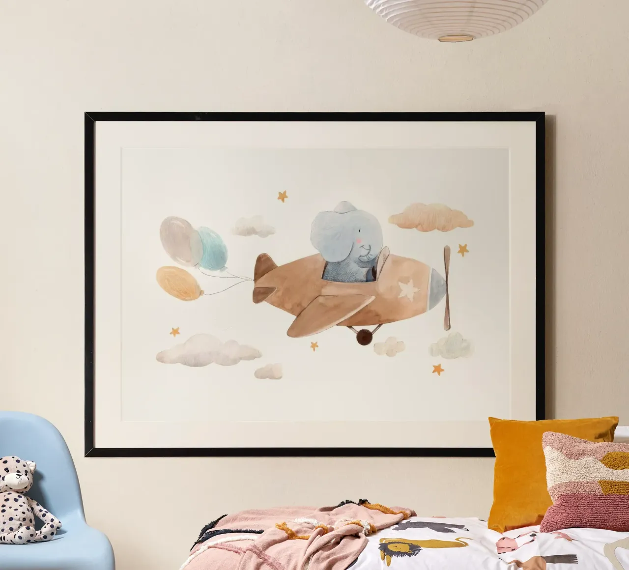 Elephant Pilot poster with plastic frame by KIds Idea