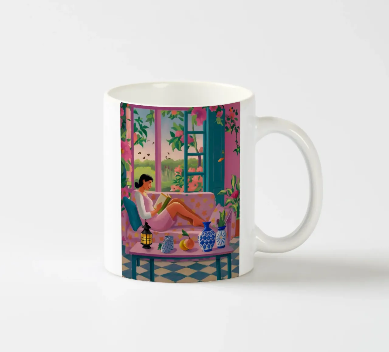 Abstract Window Stillness ceramic mug by Marigold Tiga
