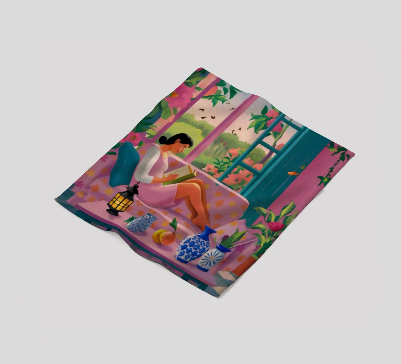 Abstract Window Stillness fleece blanket by Marigold Tiga