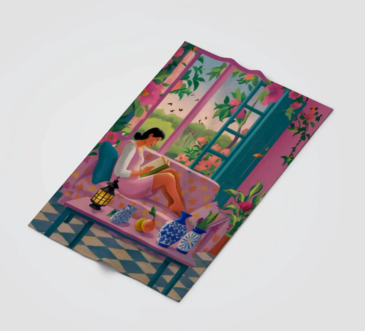 Abstract Window Stillness fleece blanket by Marigold Tiga