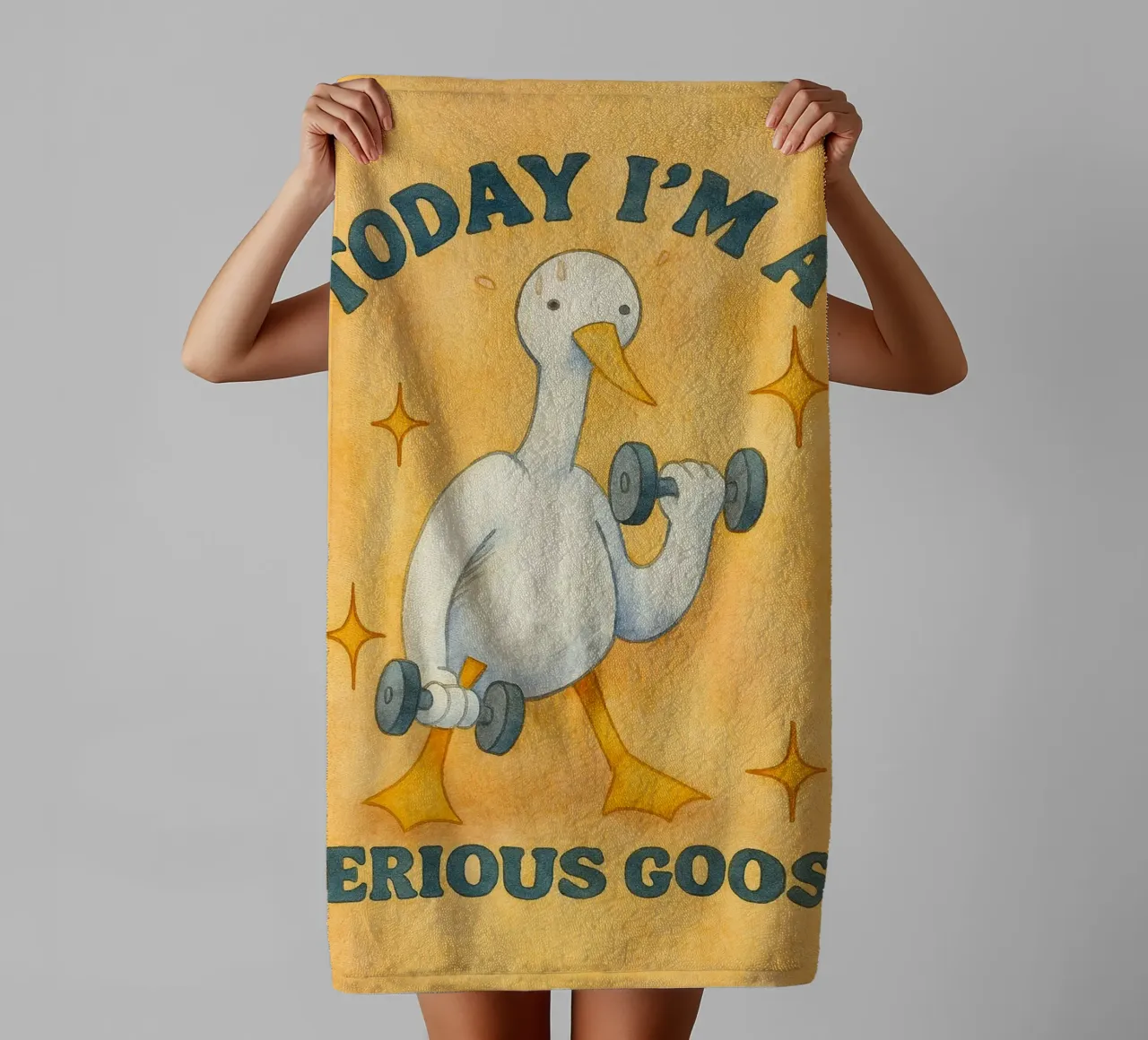 Today I'm A Serious Goose towel by onerules