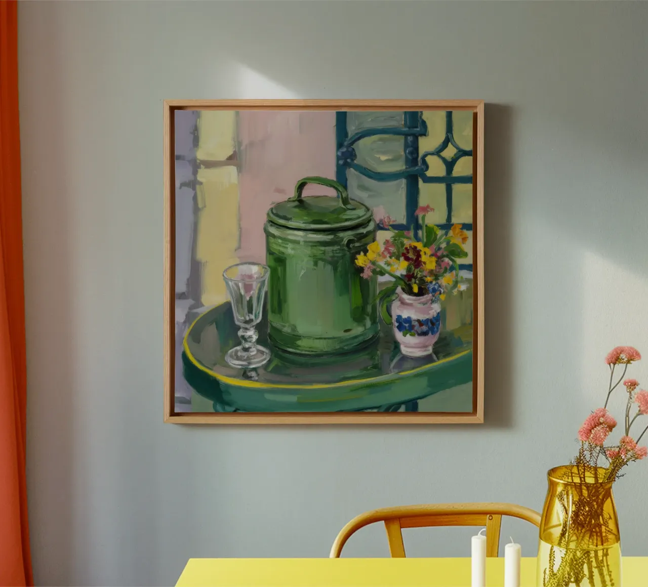 Green Jar Window canvas by Stone Decade