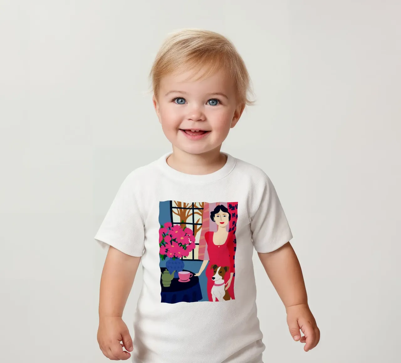 Orange Sweater Daisy baby t-shirt by Marigold Tiga