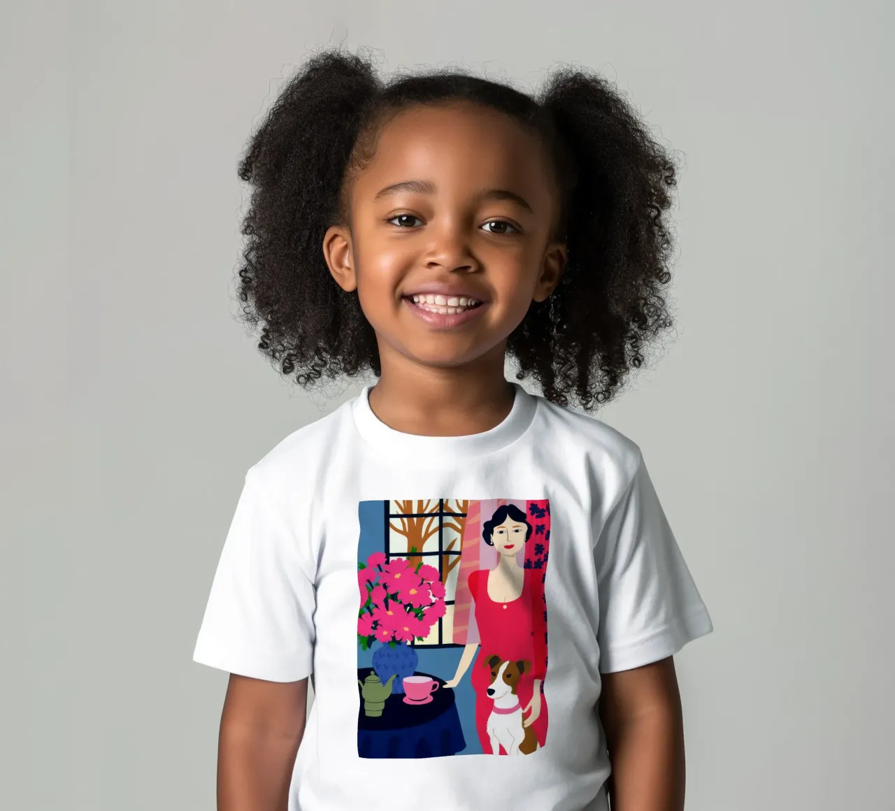 Orange Sweater Daisy kids t-shirt by Marigold Tiga
