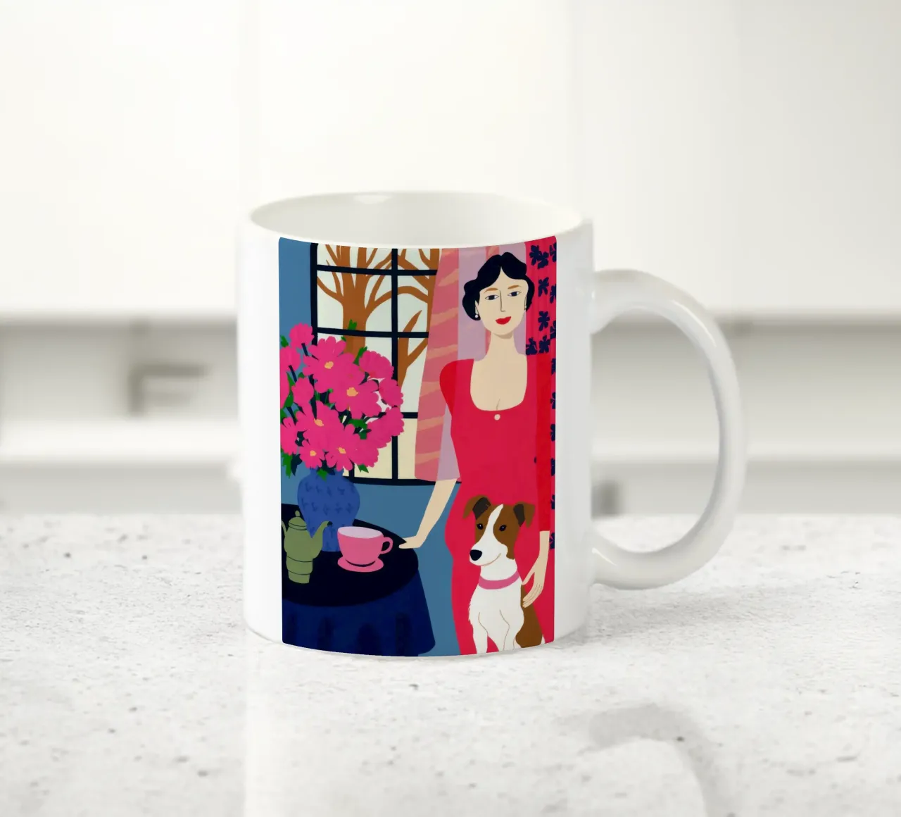 Maglione arancione Daisy tazza in ceramica da Marigold Tiga