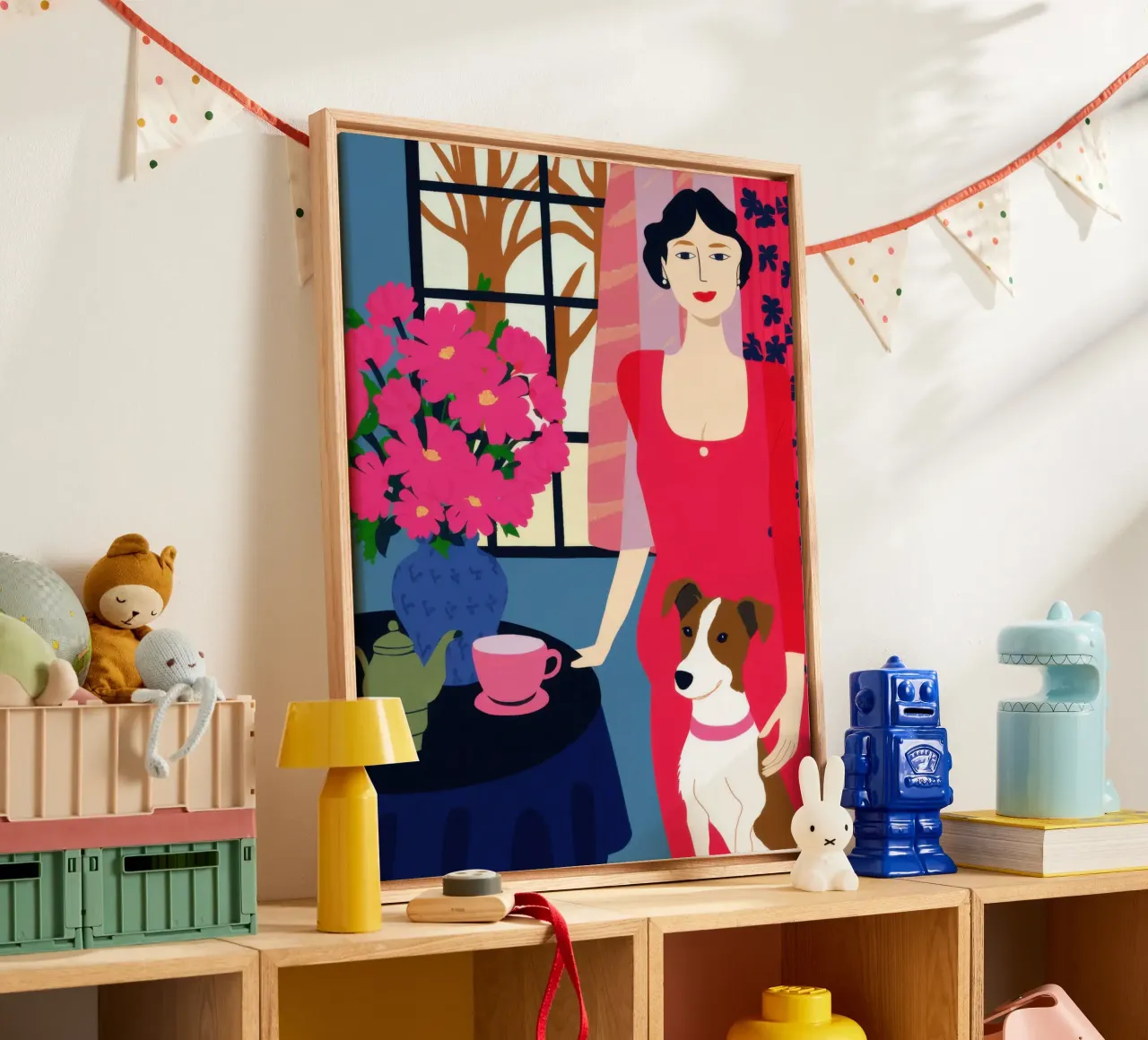 Oranje trui Daisy canvas met Baklijst van Marigold Tiga