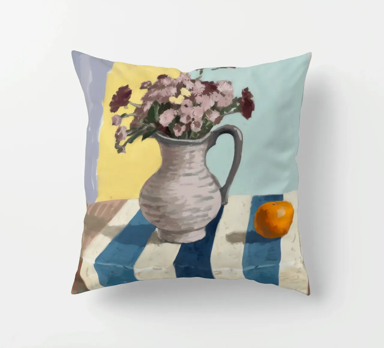 Tavolo a righe Tangerine cuscino da Stone Decade