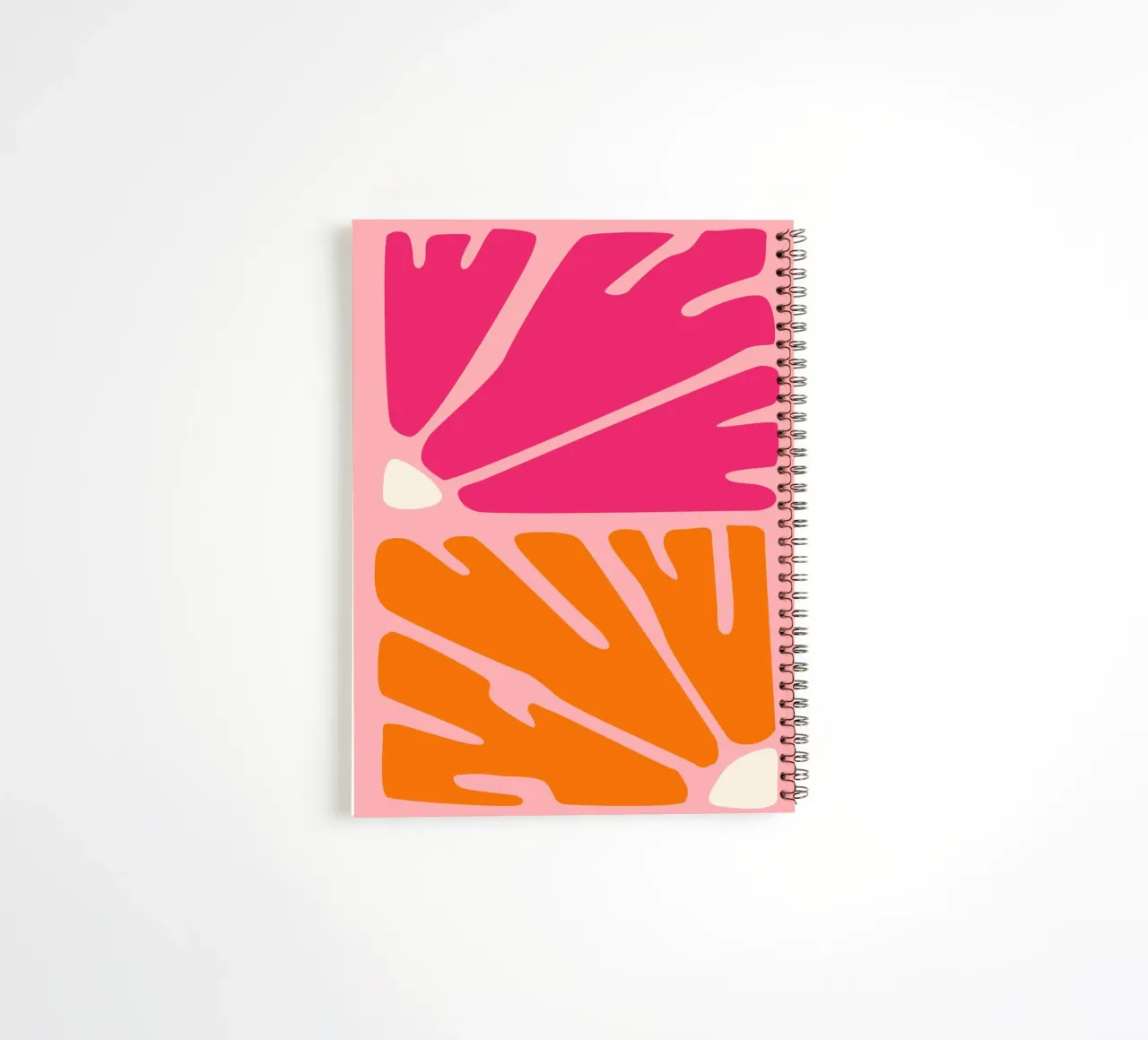 Kühnes abstraktes botanisches Muster in Rosa- und Orangetönen Ringbuch von The Art Club