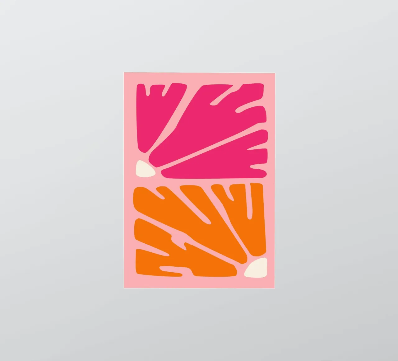 Kühnes abstraktes botanisches Muster in Rosa- und Orangetönen Sticker von The Art Club