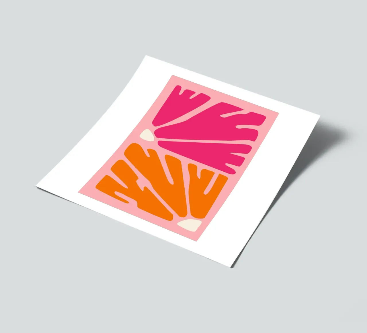Kühnes abstraktes botanisches Muster in Rosa- und Orangetönen Stickerbogen von The Art Club