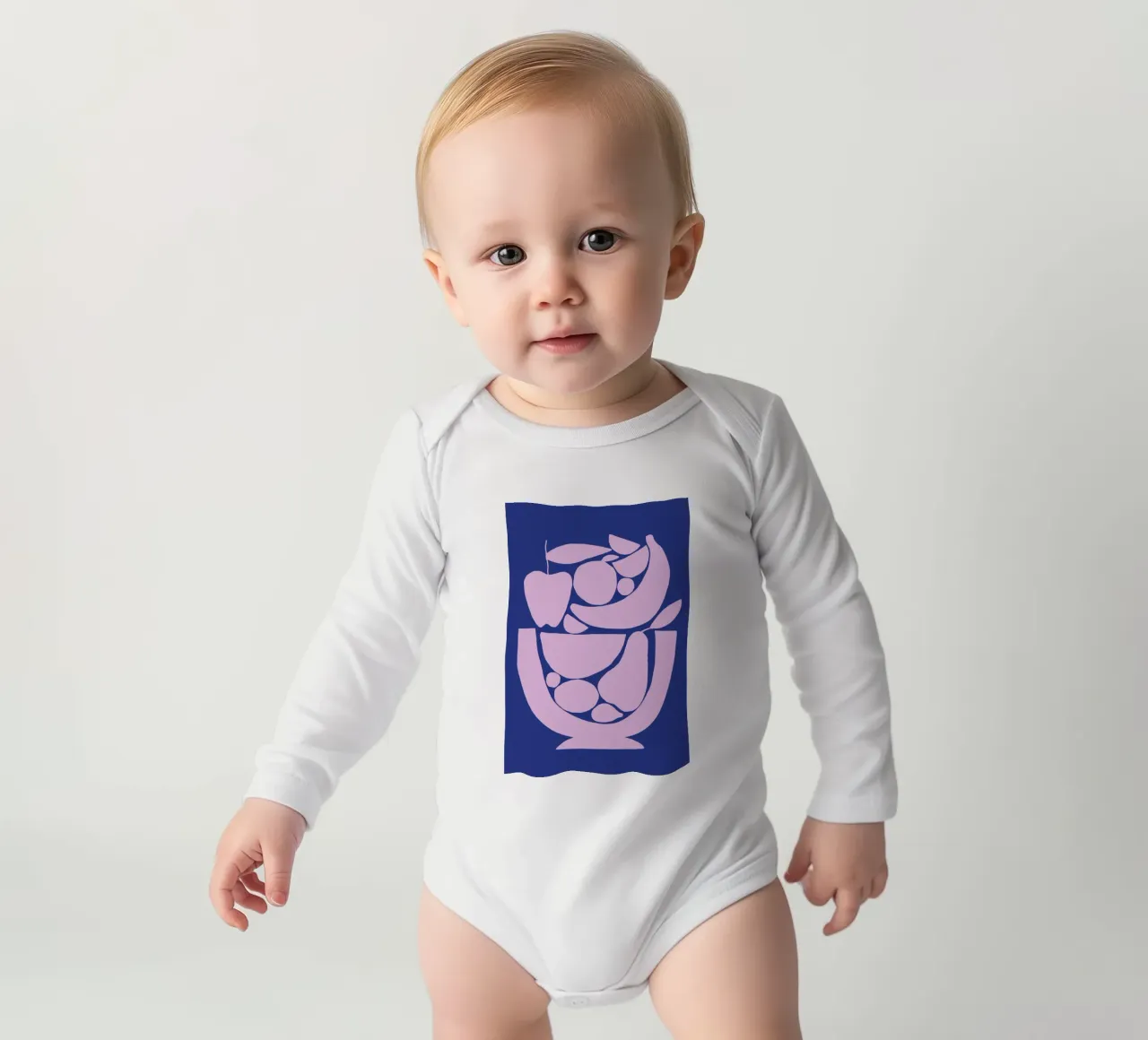 Fruit Salad 2 long-sleeve baby romper by Pure