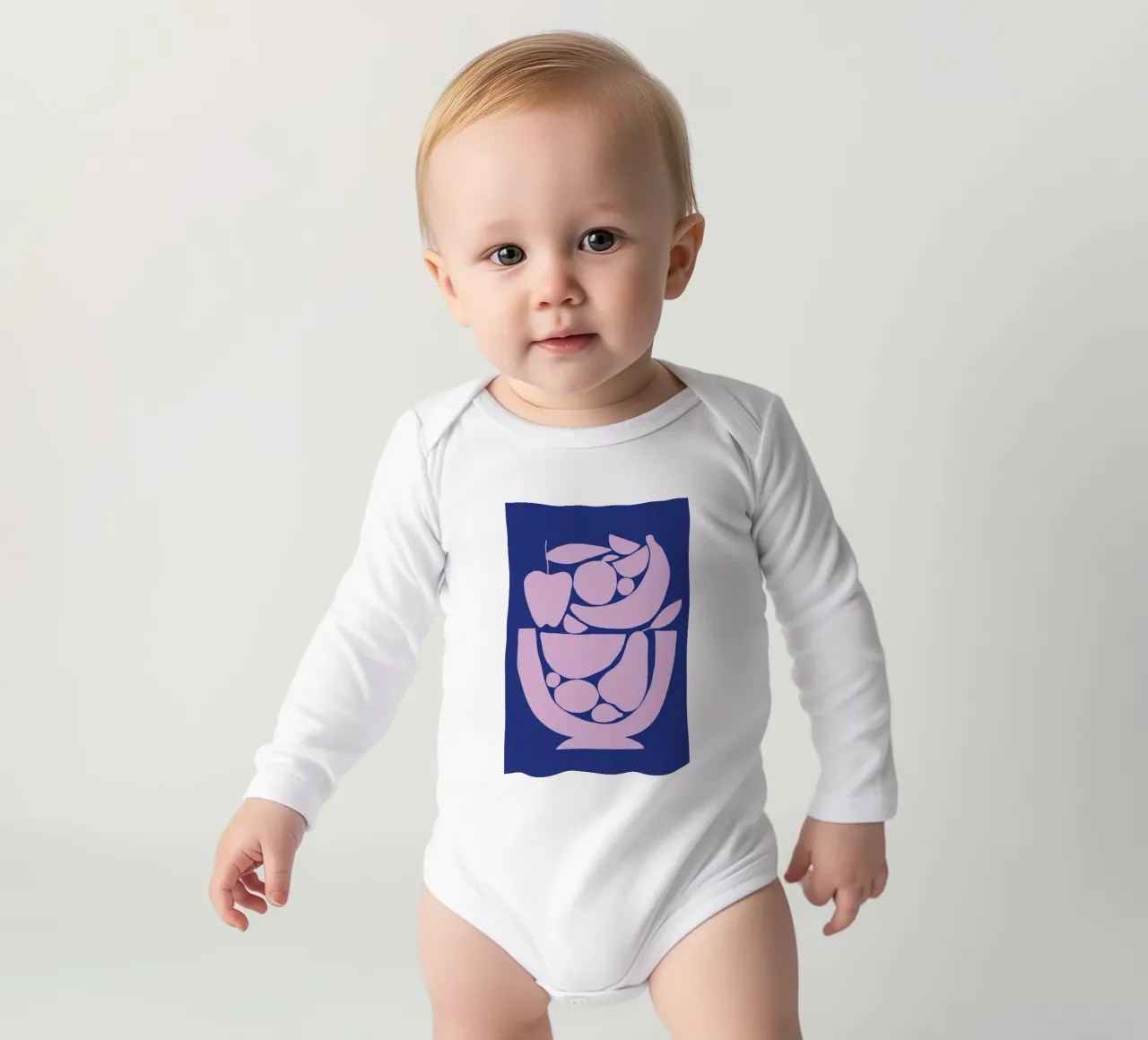 Fruit Salad 2 long-sleeve baby romper by Pure