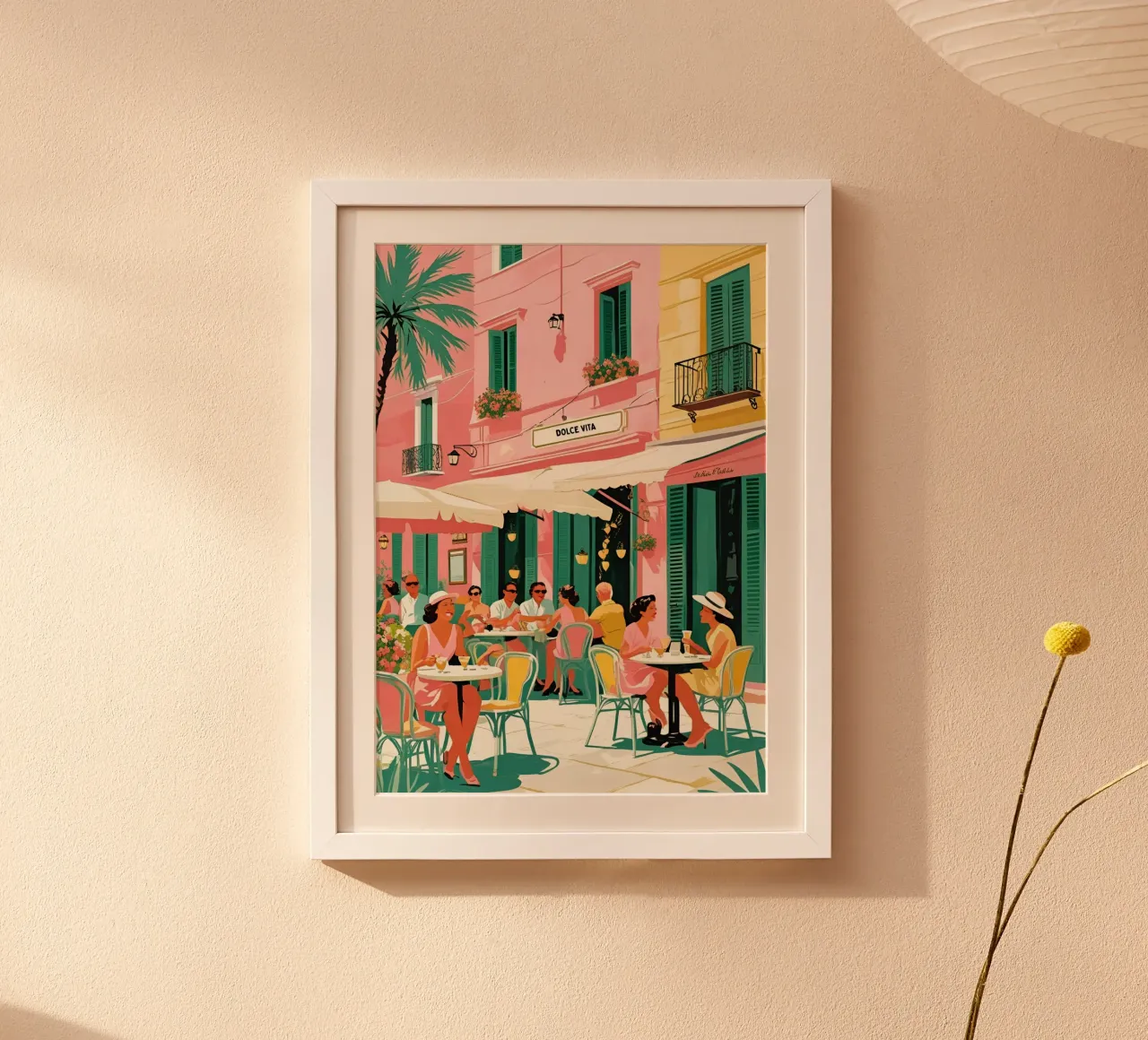 Scène de vie - La dolce vita poster with aluminum frame by Idées & Création