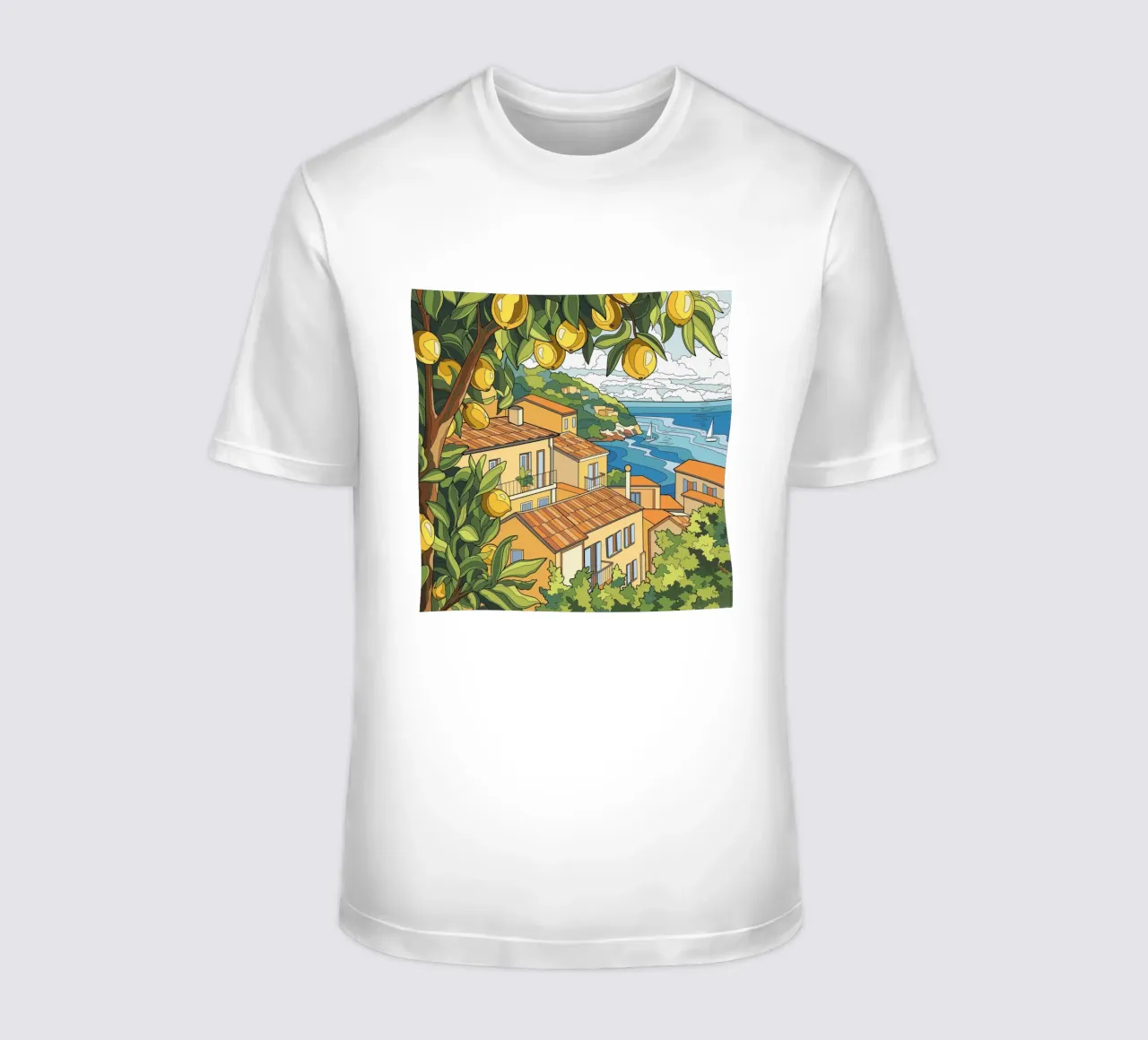 Zitrone am Meer T-Shirt von Fanya Art