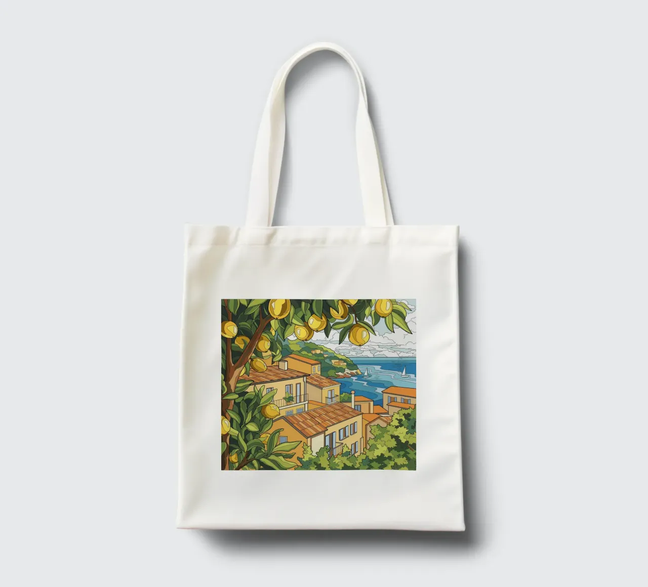 Zitrone am Meer Jutebeutel von Fanya Art