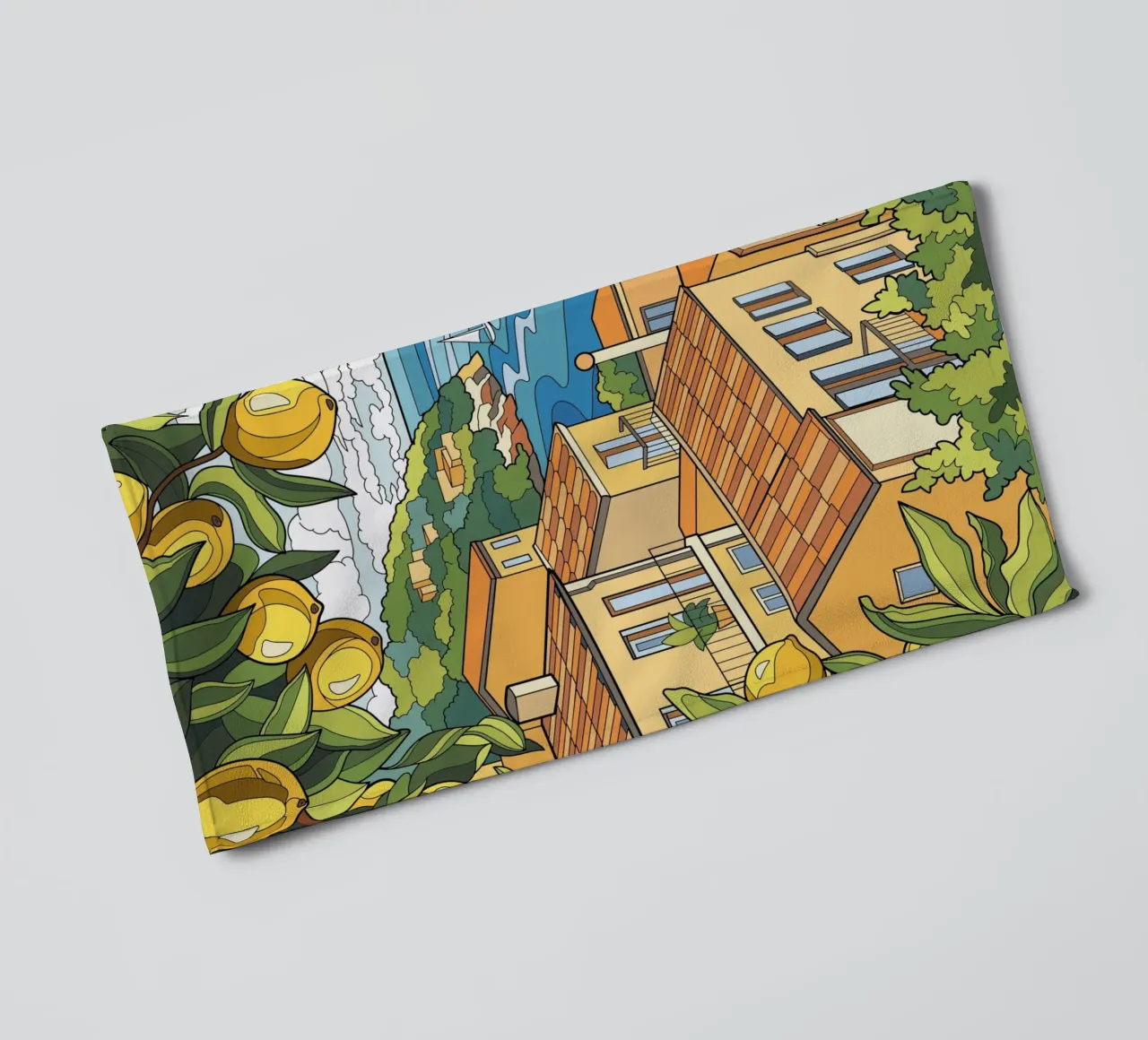 Zitrone am Meer Handtuch von Fanya Art