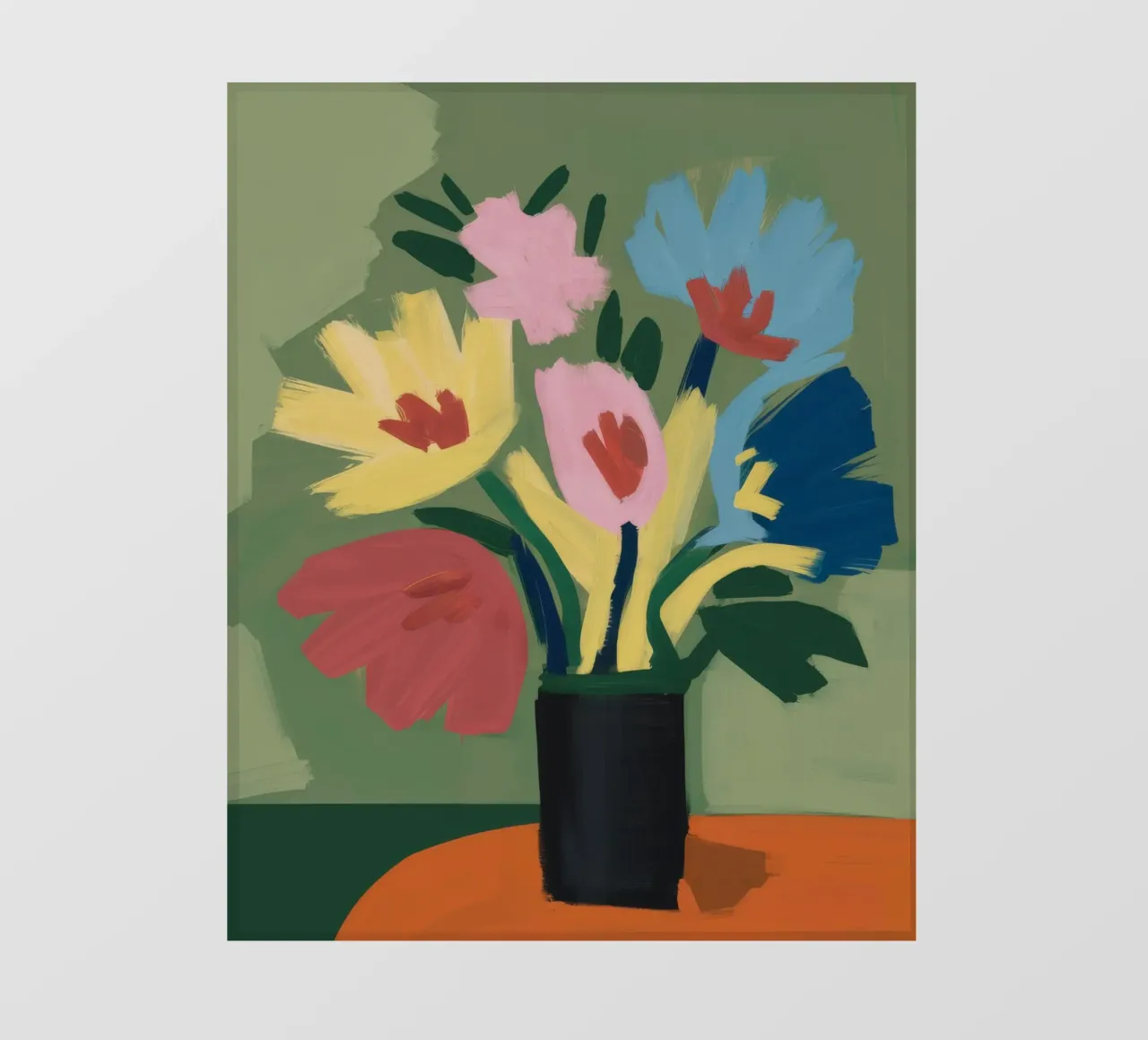 Black Vase Abstract Blooms photo wallpaper by Stone Decade