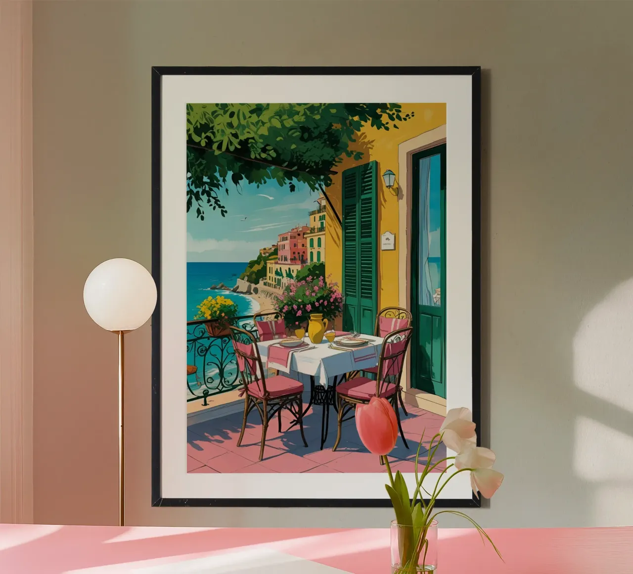 La dolce Vita poster avec cadre en aluminium de Idées & Création