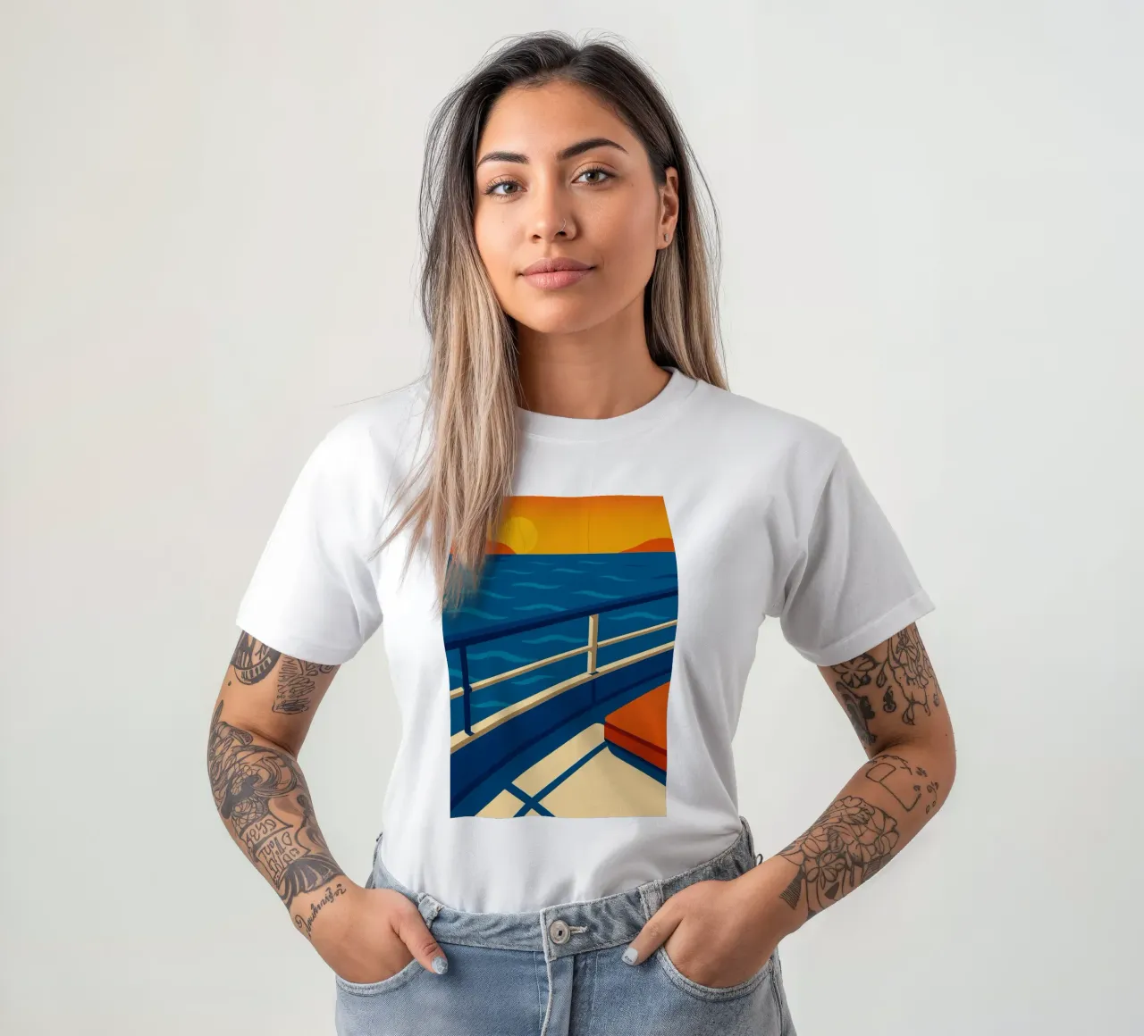 SUNSET CRUISE - The design version of absolute calm t-shirt by JETLAG | affiches voyage