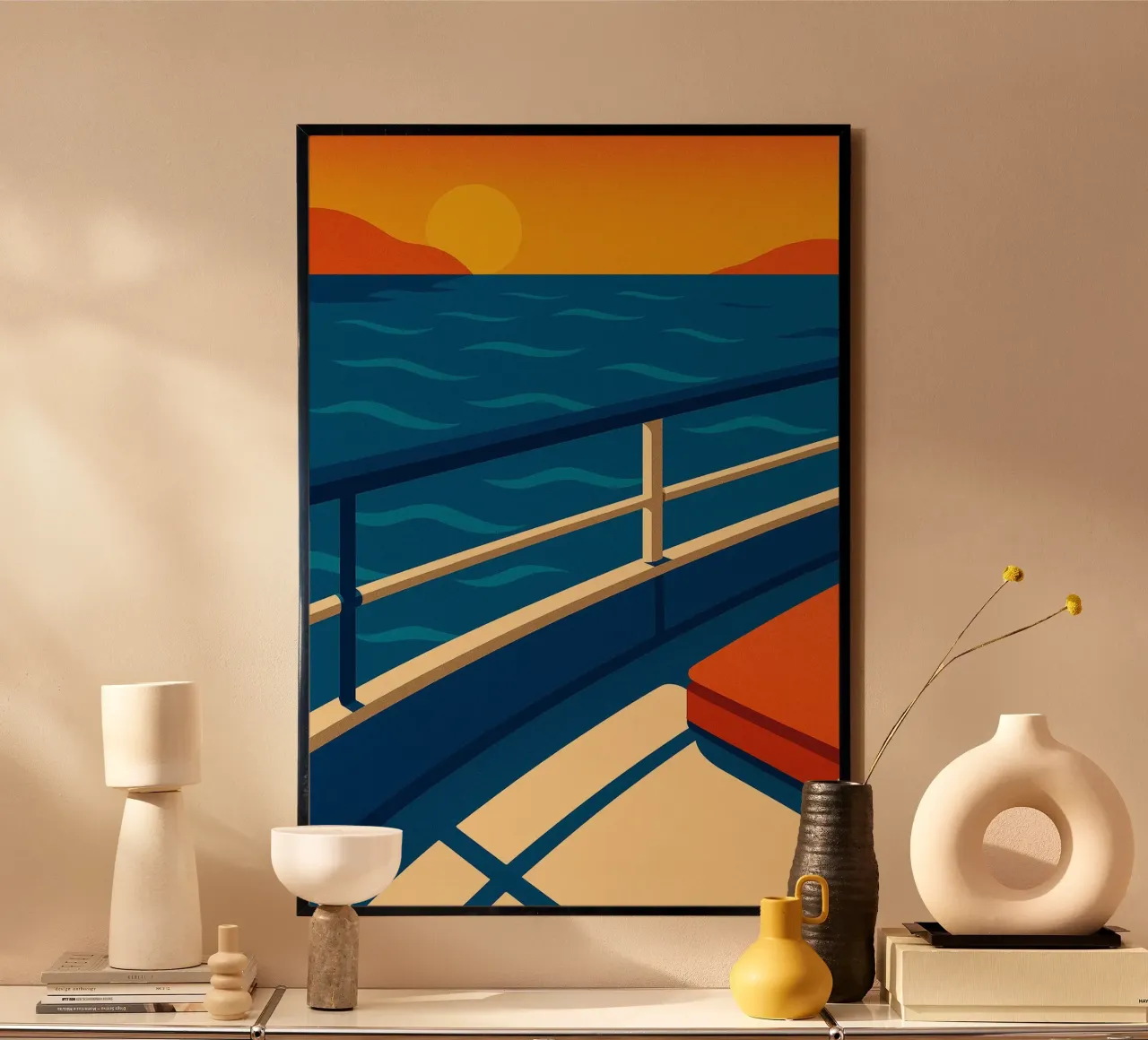 SUNSET CRUISE - The design version of absolute calm hahnemühle by JETLAG | affiches voyage