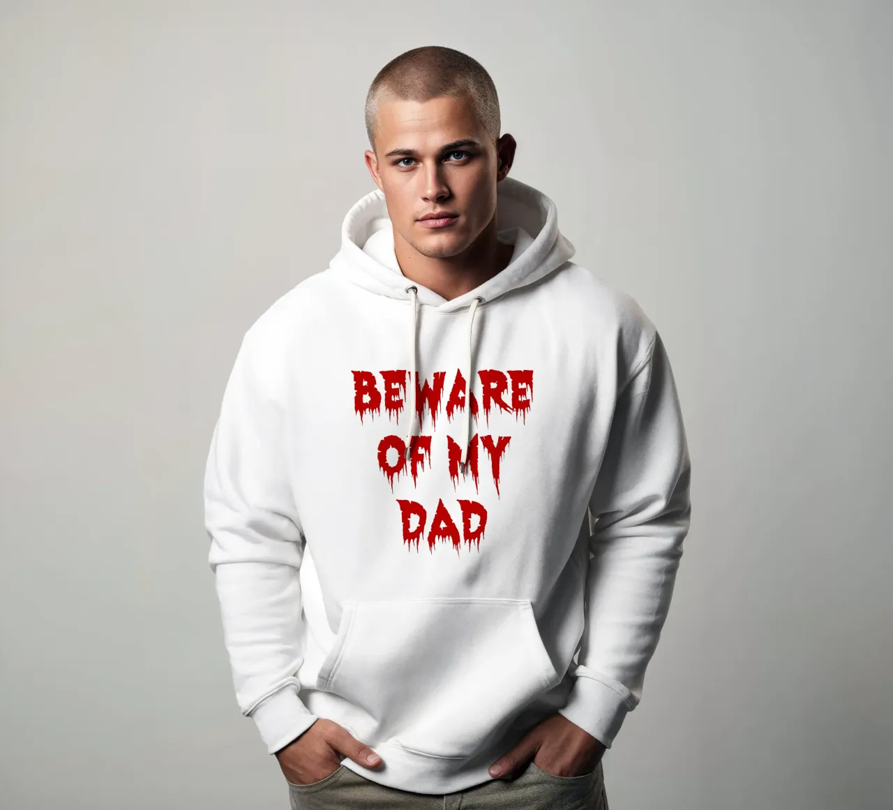 attenzione a mio padre felpa con cappuccio da onetime