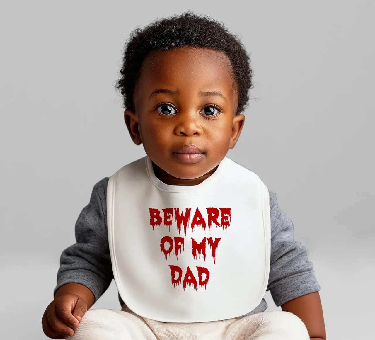 beware of my dad baby bib by onetime
