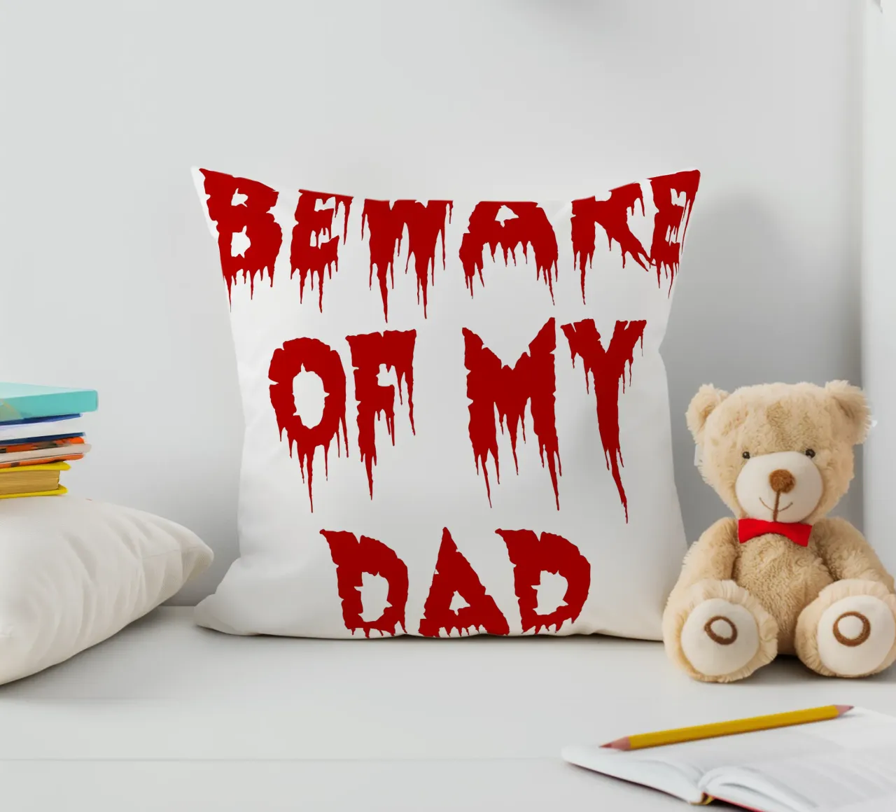 attenzione a mio padre cuscino da onetime