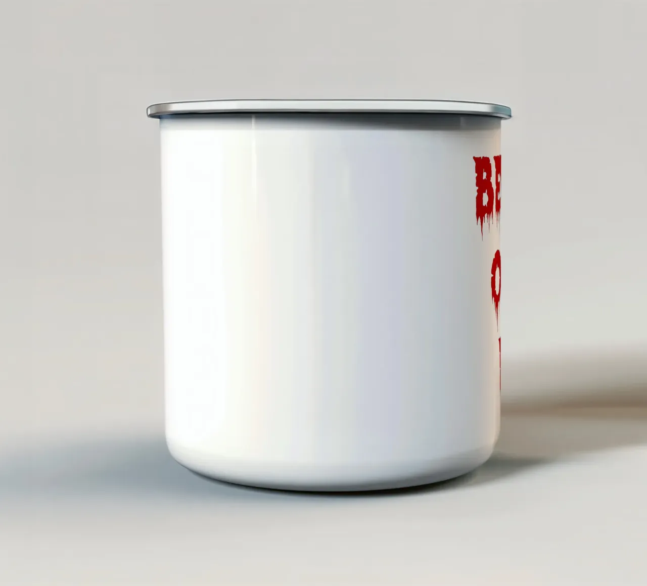 attenzione a mio padre tazza in smalto da onetime