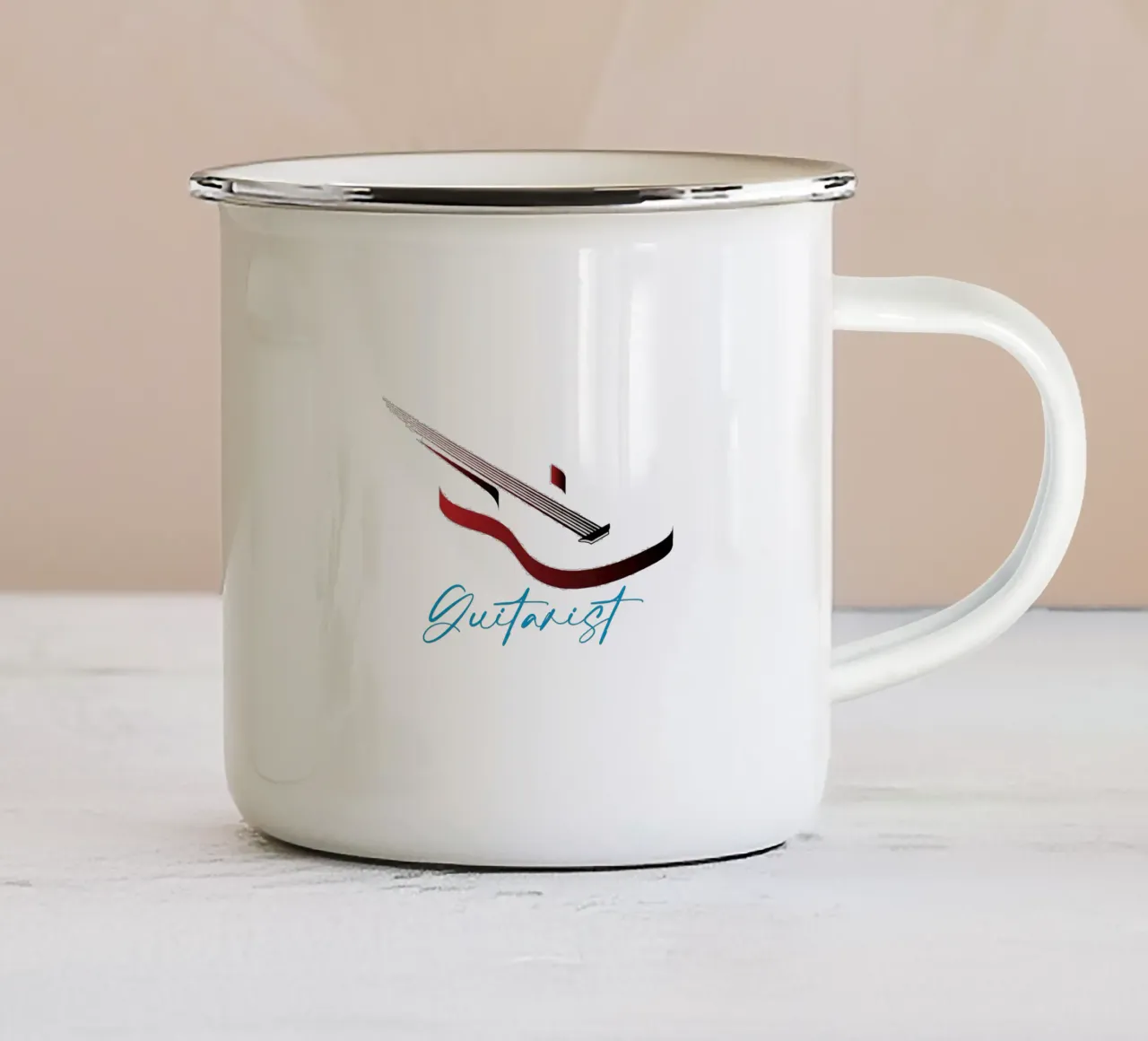 Stile tipografico del chitarrista tazza in smalto da Urban Life