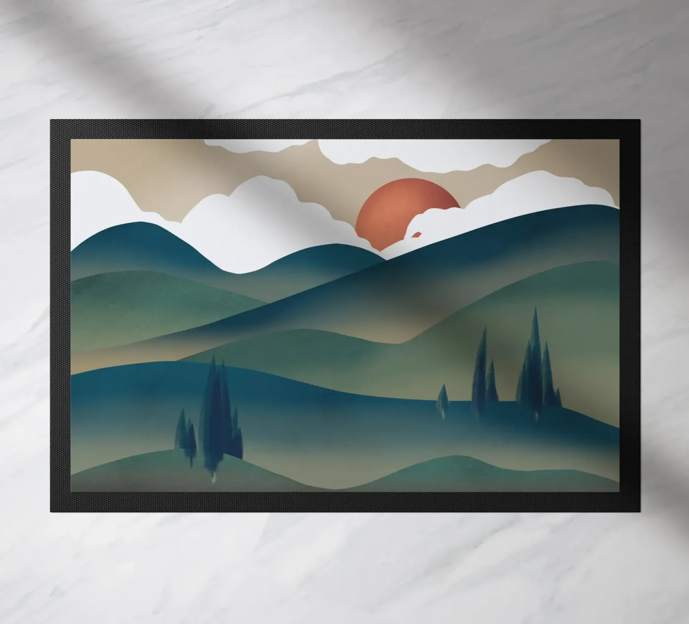 Burnt sun doormat by Little Dean