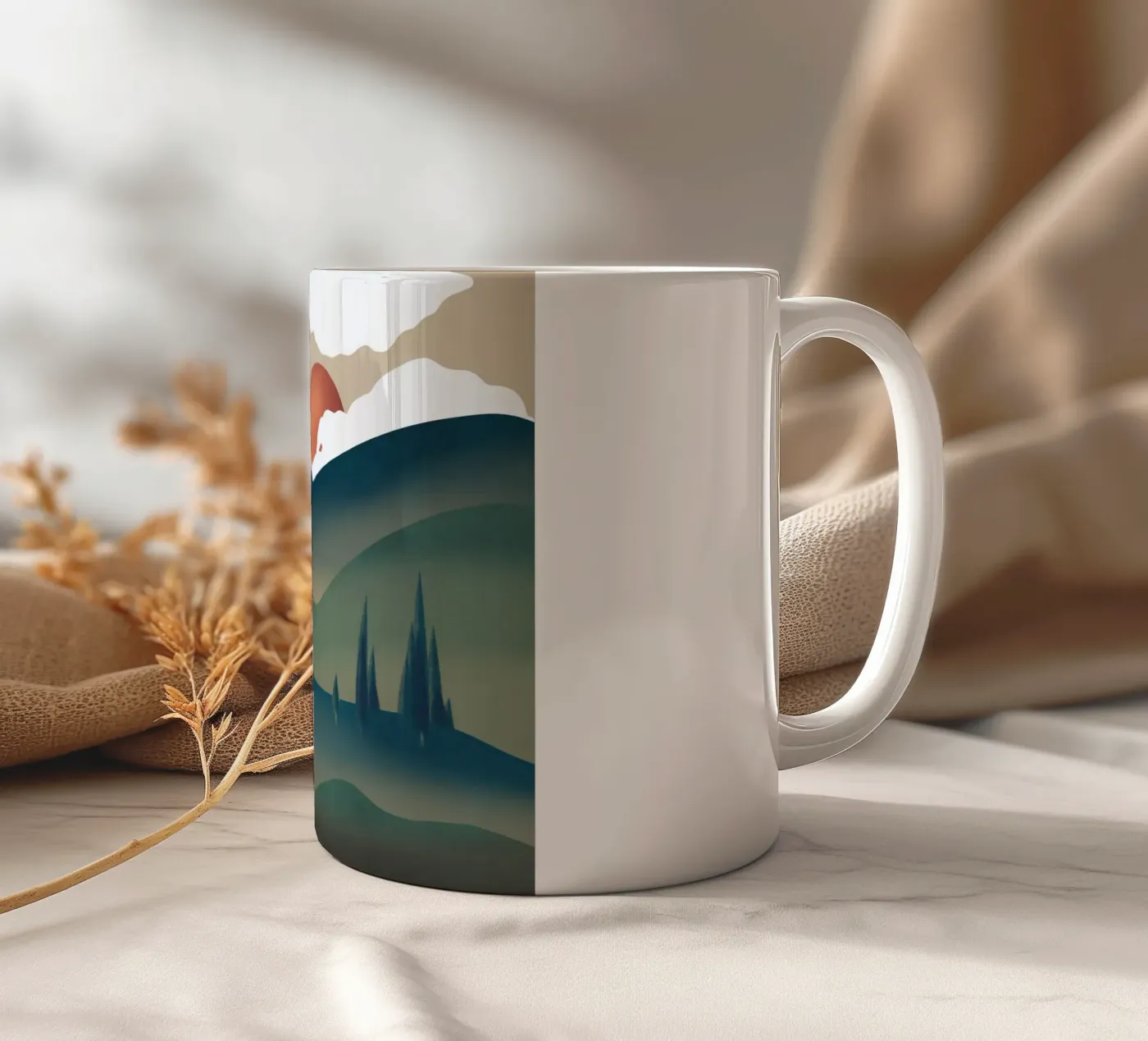 Burnt sun ceramic mug by Little Dean