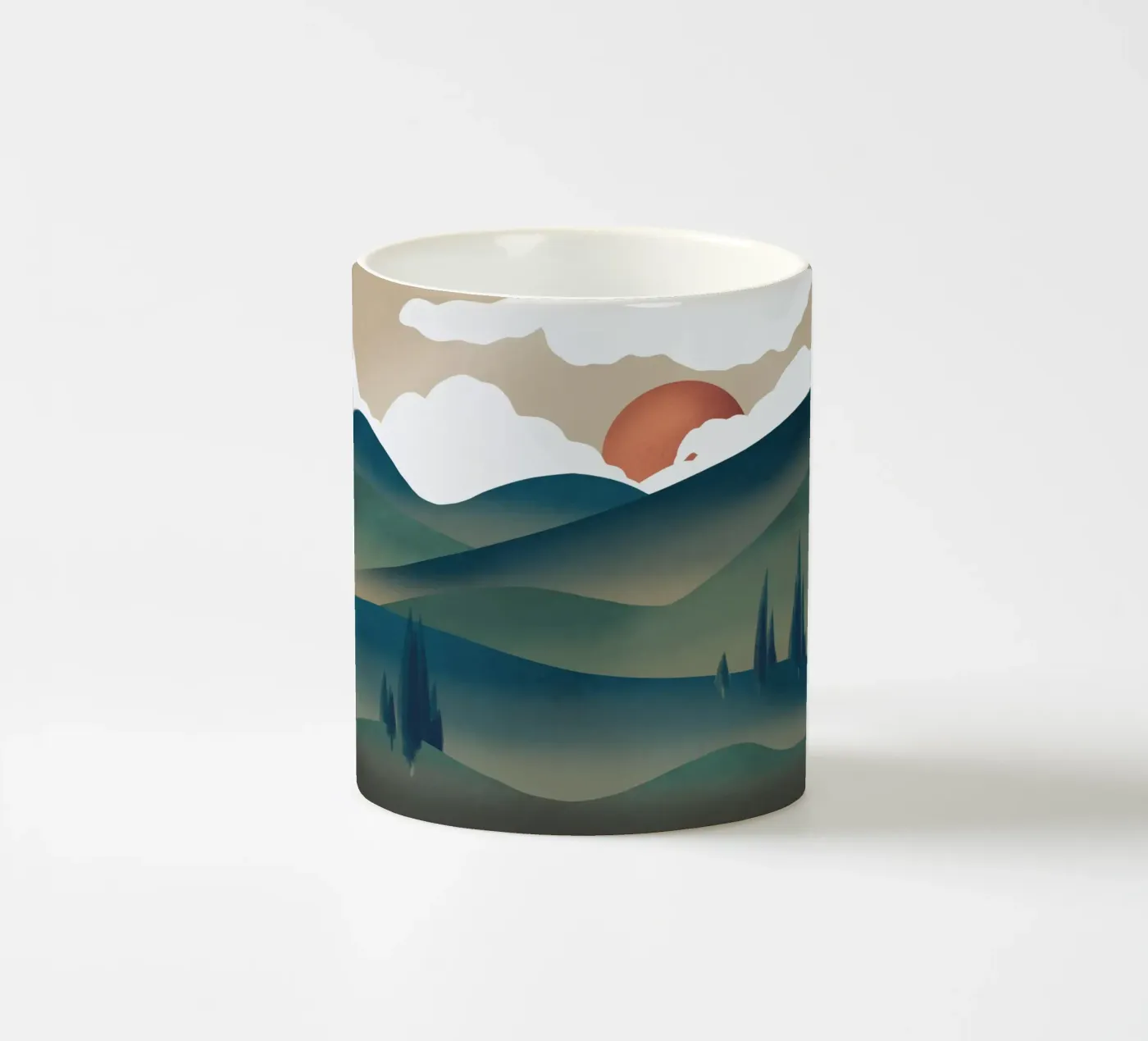 Burnt sun ceramic mug by Little Dean