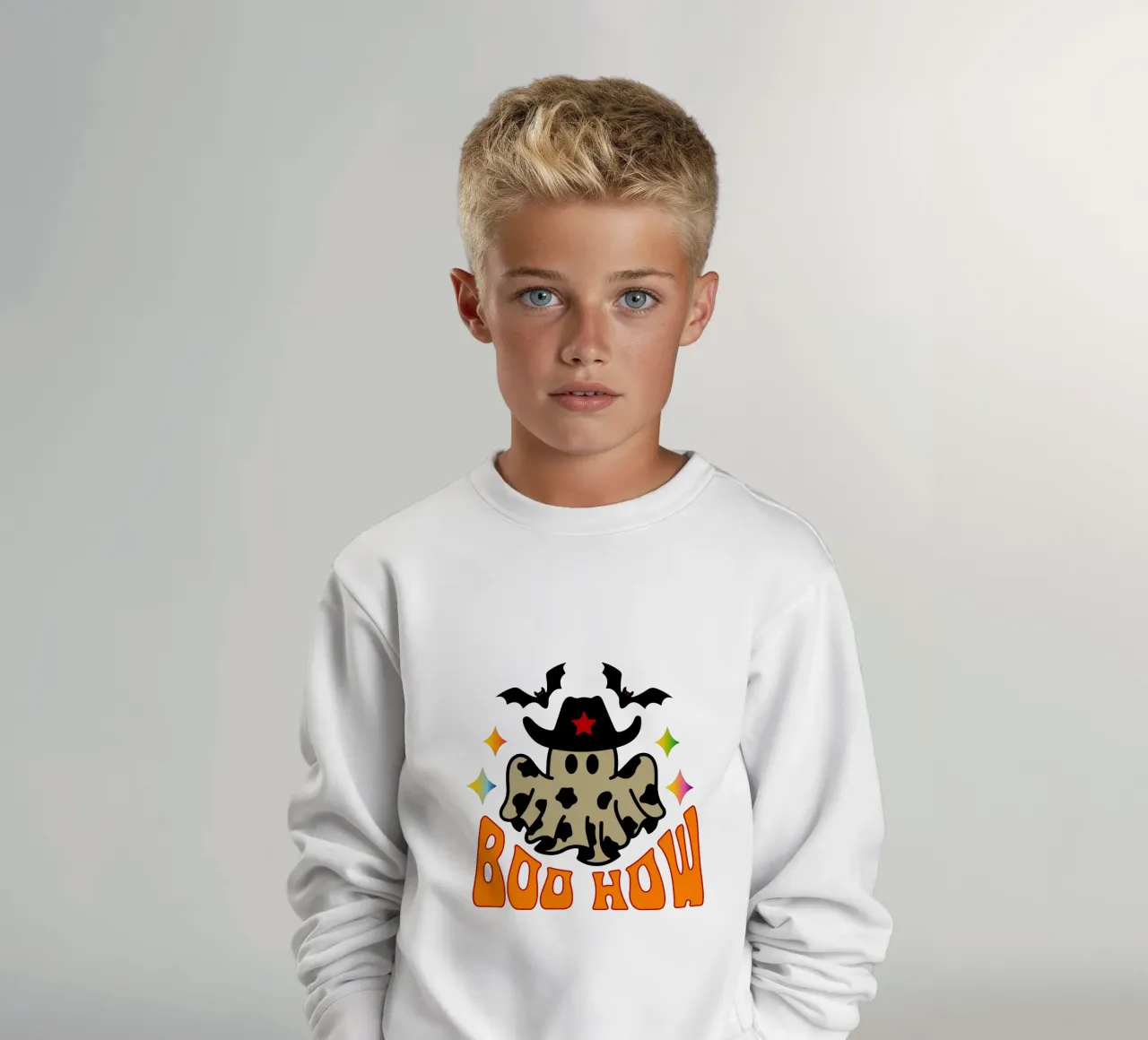 boo how ghost kids sweatshirt by onetime