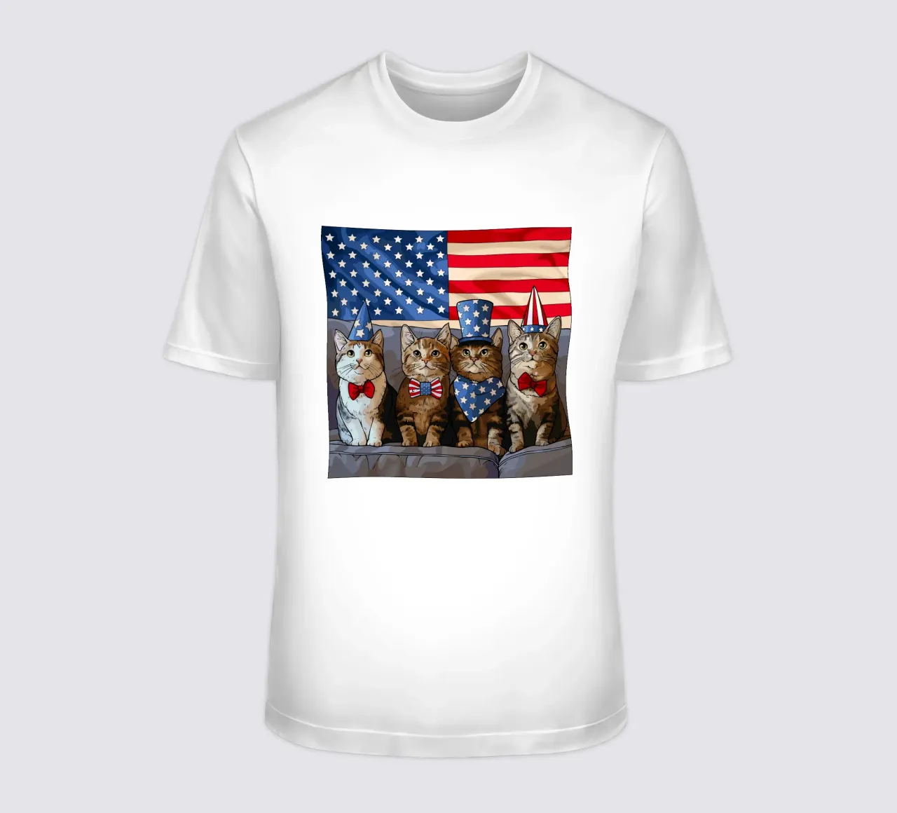 Patriotic Felines illiustrasi t-shirt by Fanya Art