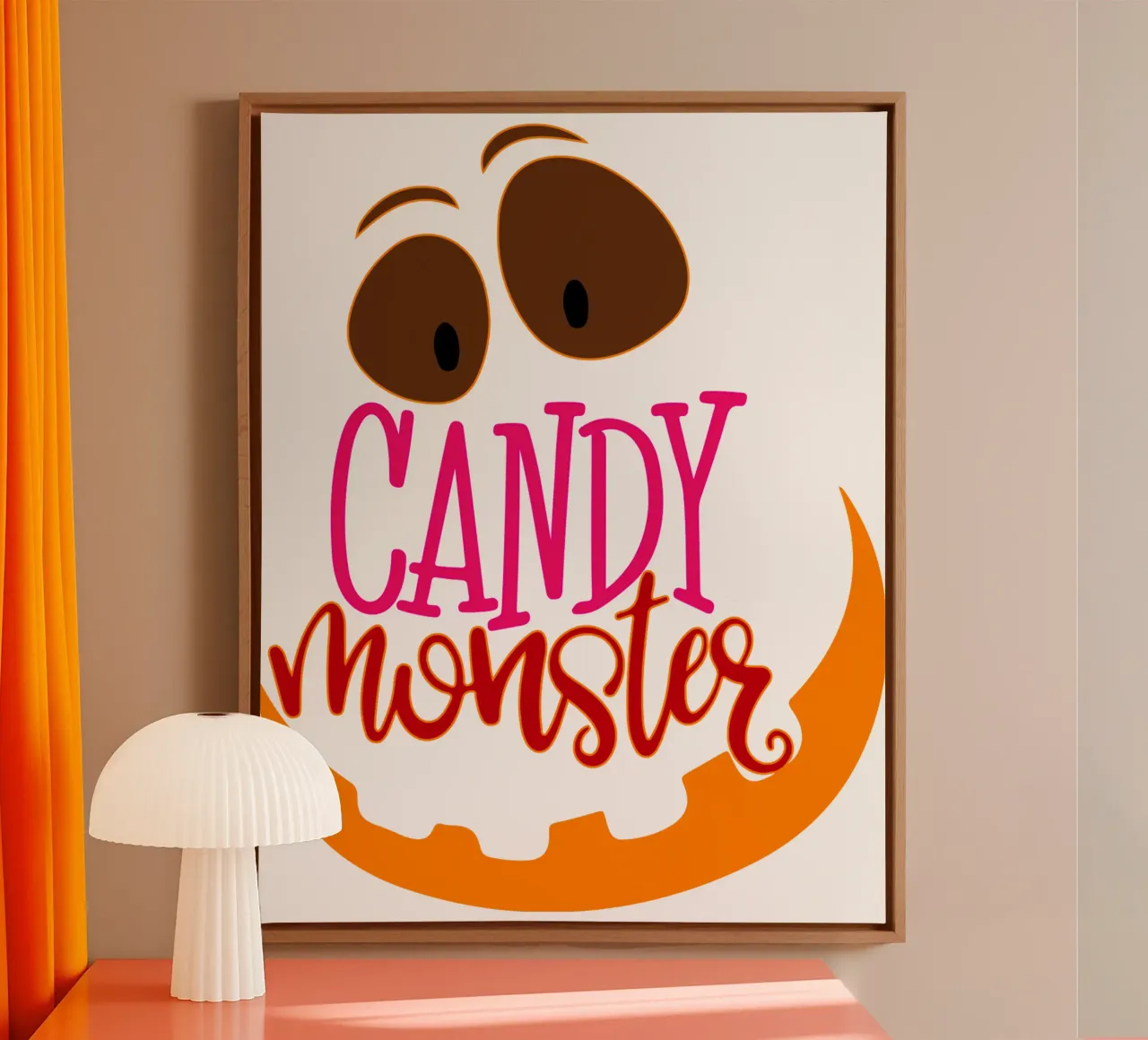 mostro di caramelle tela con Cornice a cassetta da onetime